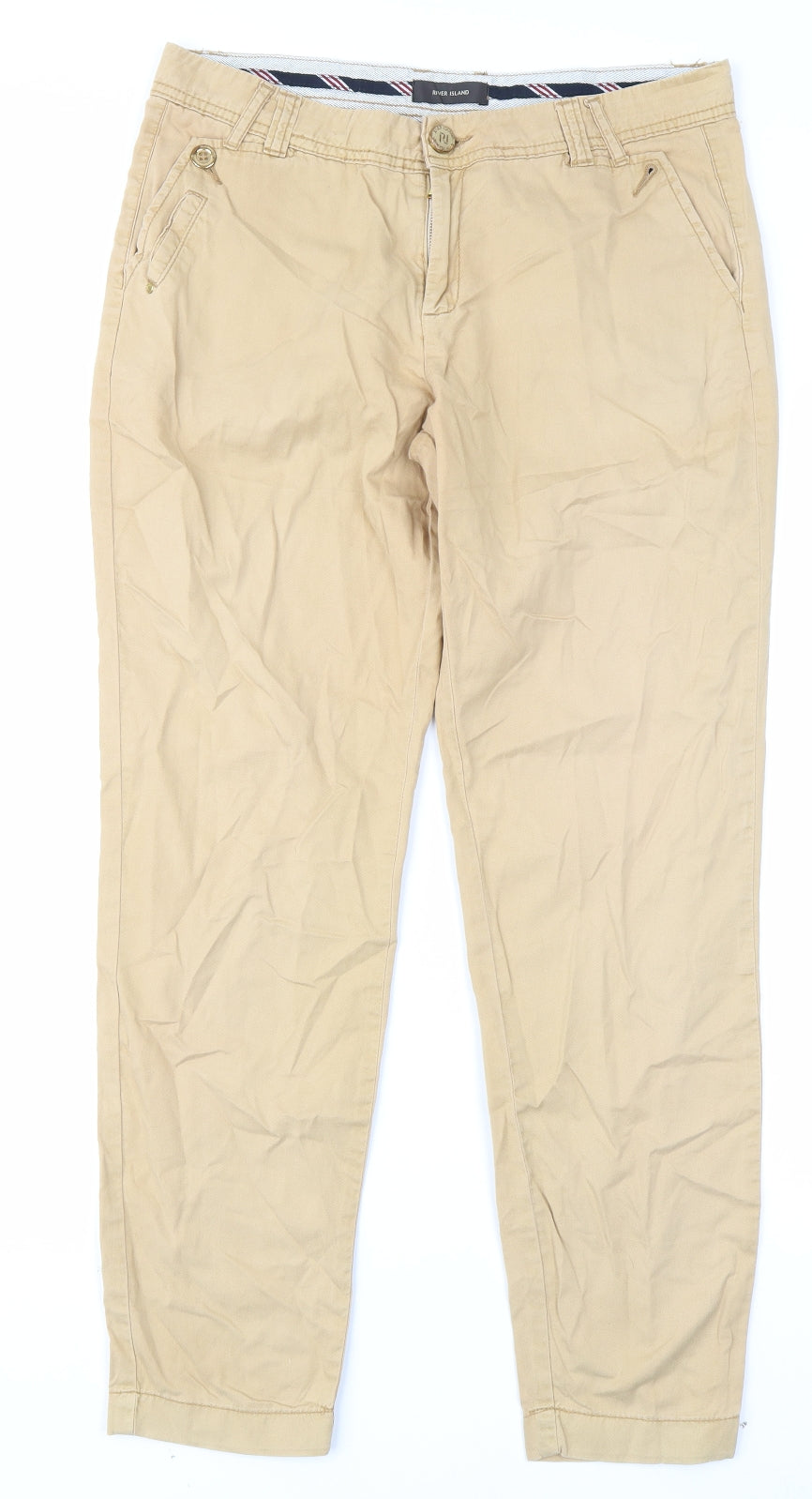 River Island Womens Brown   Chino Trousers Size 8 L26 in