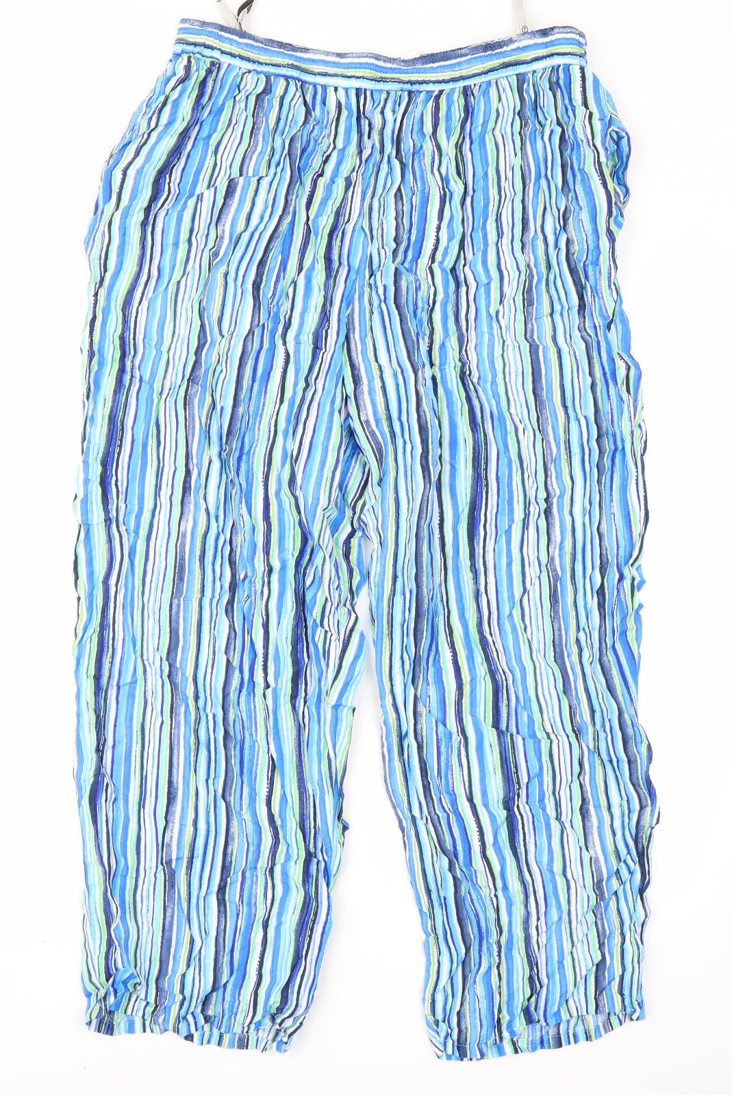 Canda Womens Blue Striped  Trousers  Size 20 L26 in