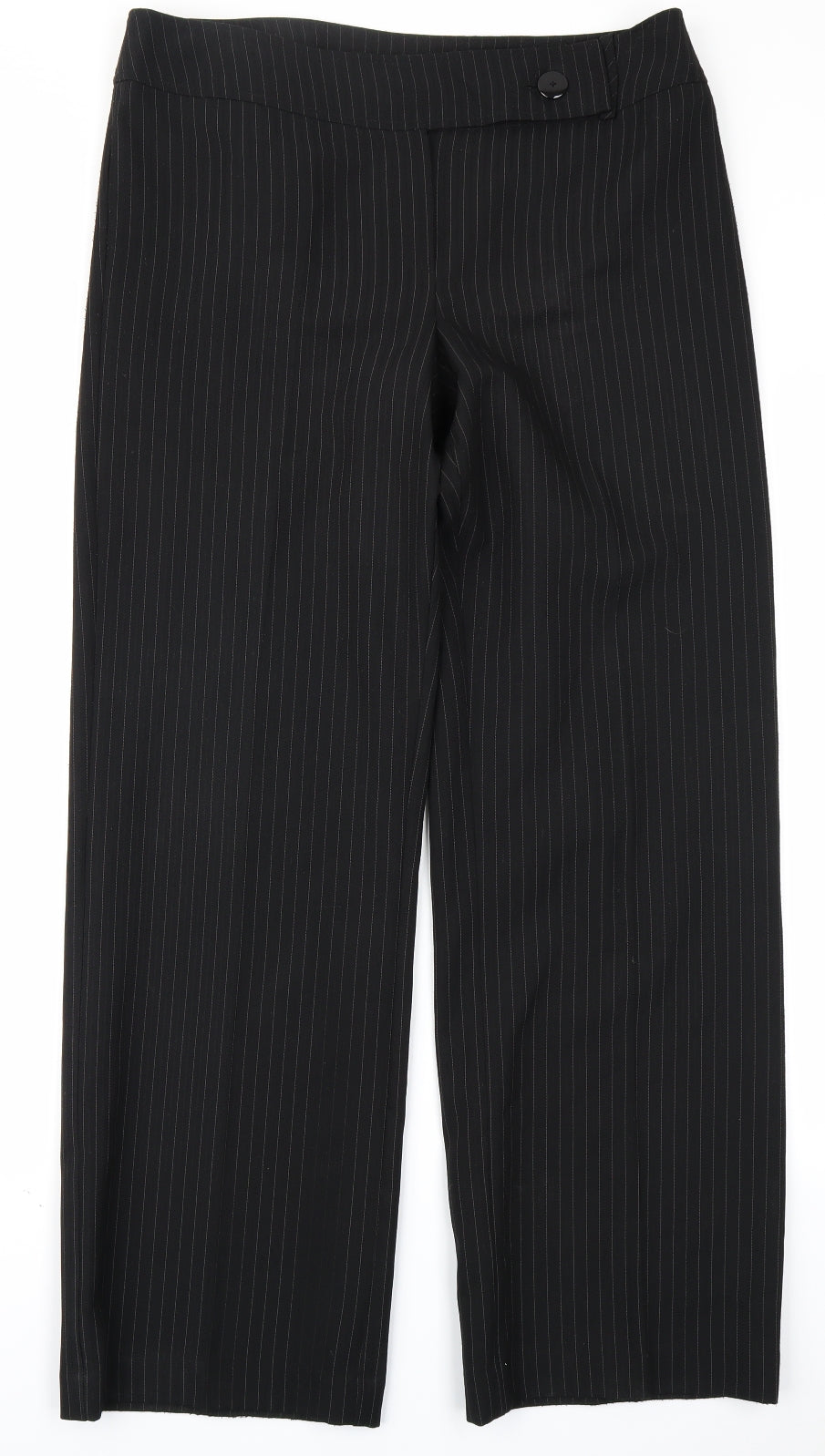 Papaya Womens Black Striped  Trousers  Size 14 L28 in