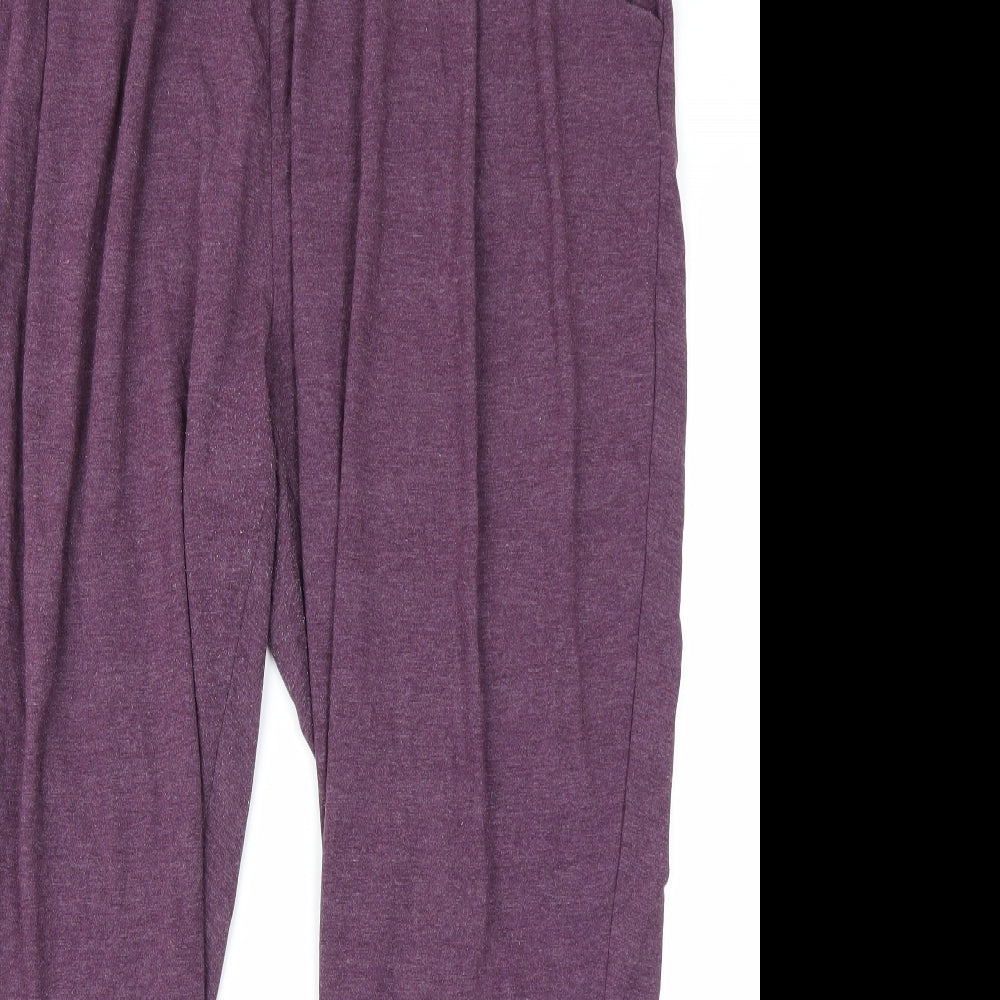 M&S Collection Womens Purple   Jogger Trousers Size 20 L25 in