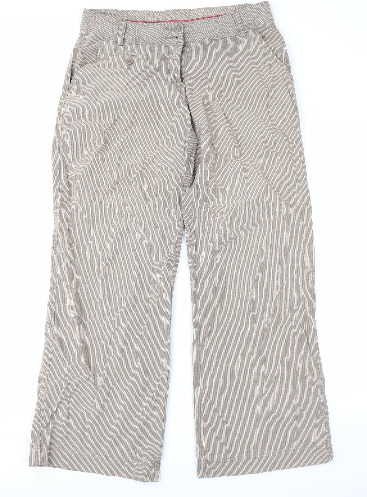 Papaya Womens Brown Striped  Trousers  Size 12 L28 in