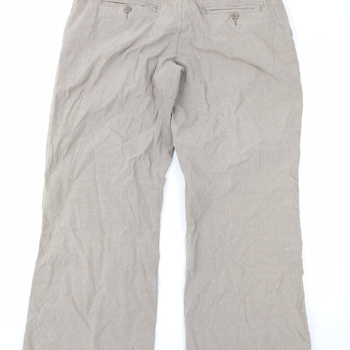 Papaya Womens Brown Striped  Trousers  Size 12 L28 in