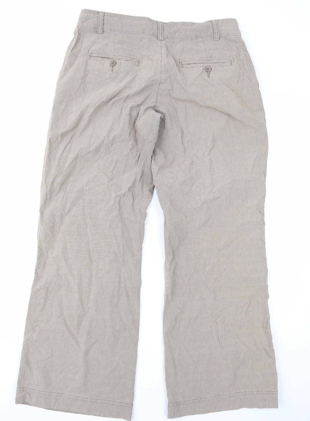 Papaya Womens Brown Striped  Trousers  Size 12 L28 in