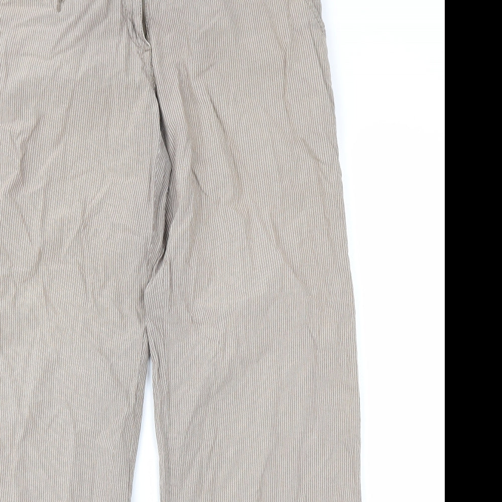 Papaya Womens Brown Striped  Trousers  Size 12 L28 in