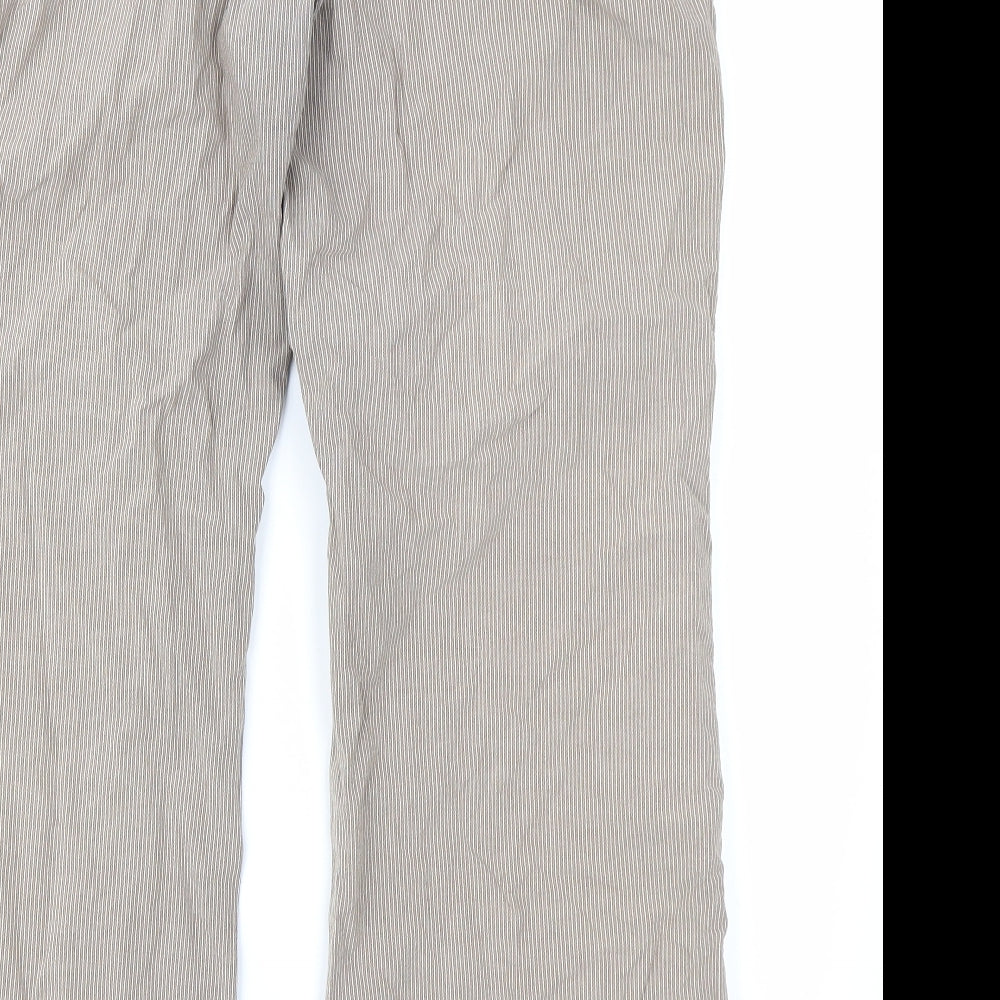 Papaya Womens Brown Striped  Trousers  Size 12 L28 in