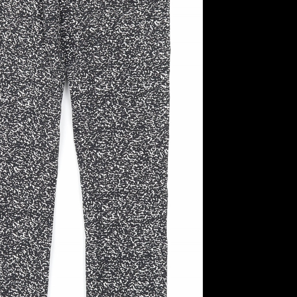 George Womens Black Animal Print  Trousers  Size 12 L25 in