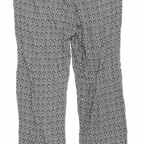 H&M Womens Black Floral  Jogger Trousers Size XS L27 in