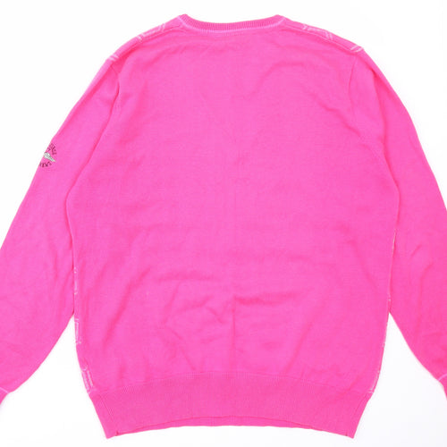 XDS Womens Pink Geometric  Pullover Jumper Size XL