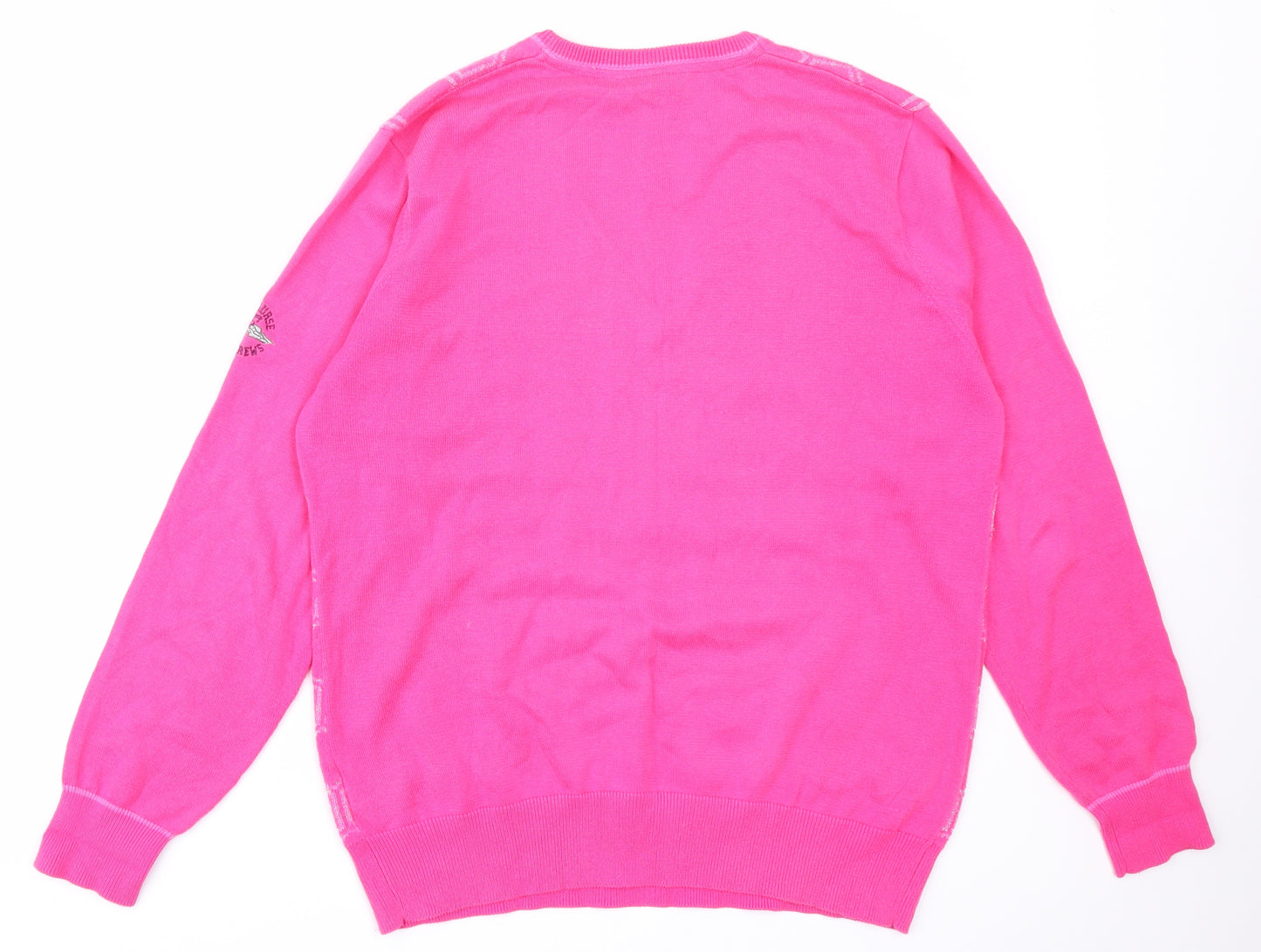 XDS Womens Pink Geometric  Pullover Jumper Size XL