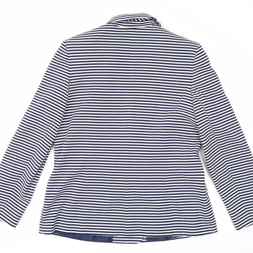 TU Womens Blue Striped  Jacket Blazer Size 16