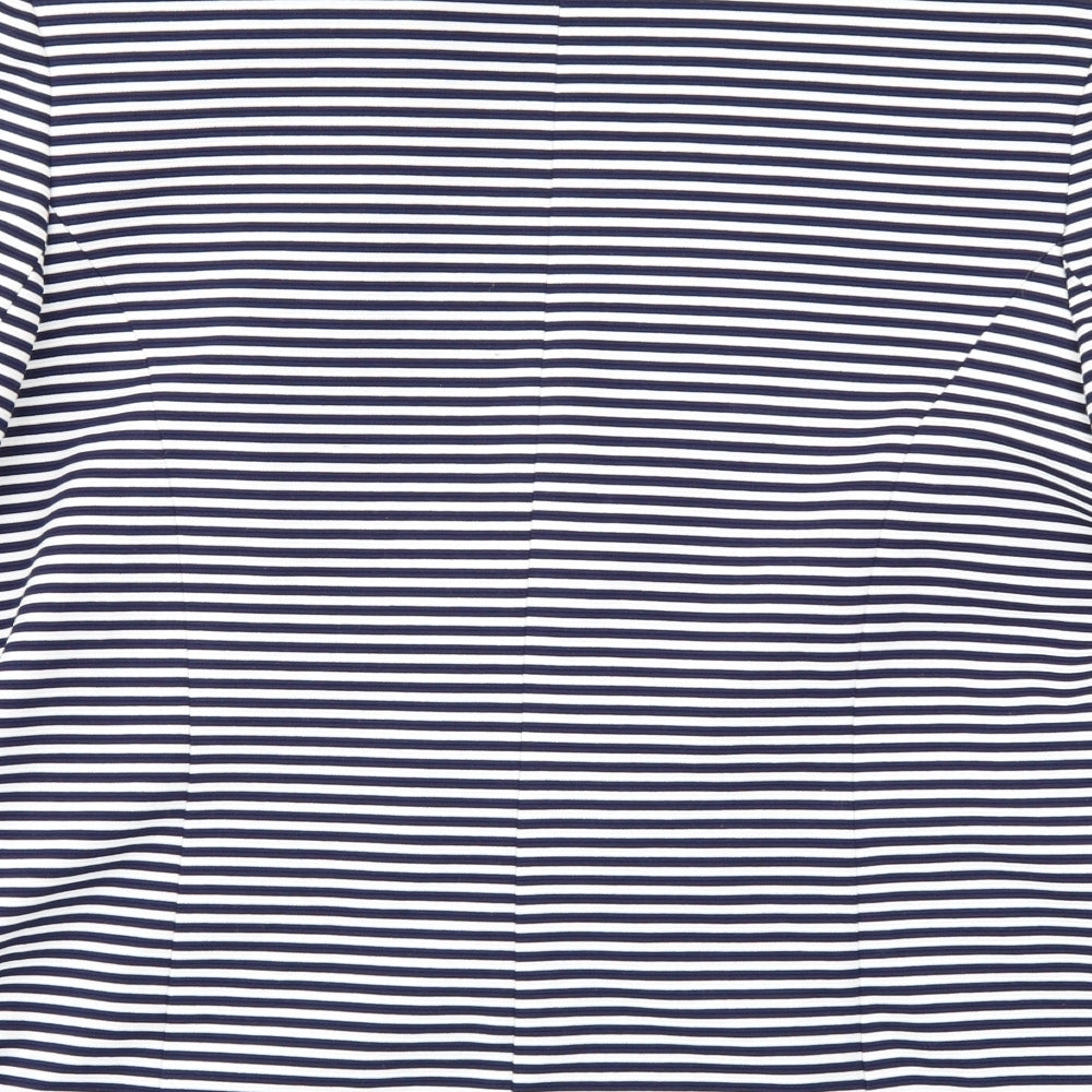 TU Womens Blue Striped  Jacket Blazer Size 16