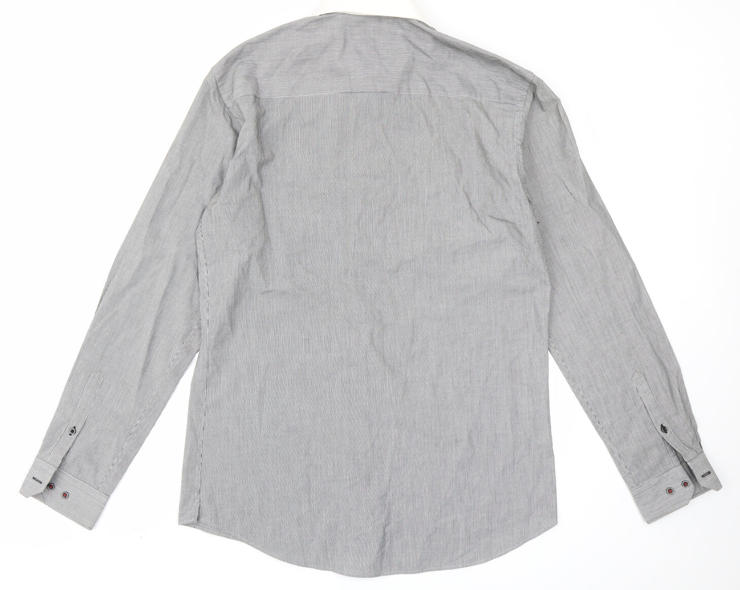 NEXT Mens Grey Striped   Dress Shirt Size 16