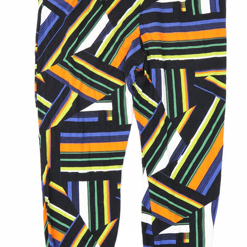 Papaya Womens Black Geometric  Trousers  Size 14 L26 in