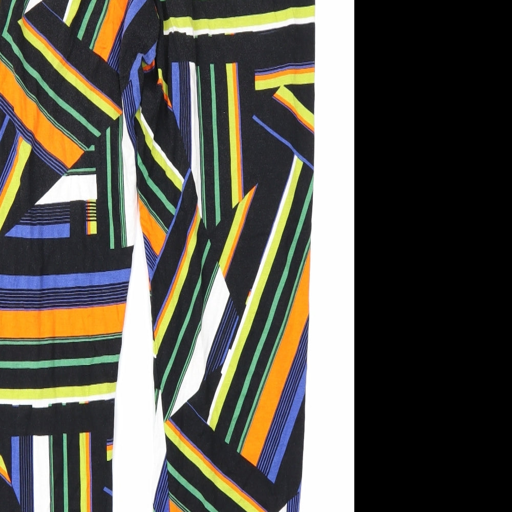 Papaya Womens Black Geometric  Trousers  Size 14 L26 in