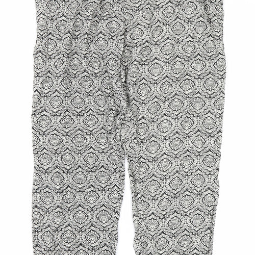 AX Paris Womens Black Paisley  Harem Trousers Size 12 L28 in