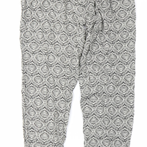 AX Paris Womens Black Paisley  Harem Trousers Size 12 L28 in