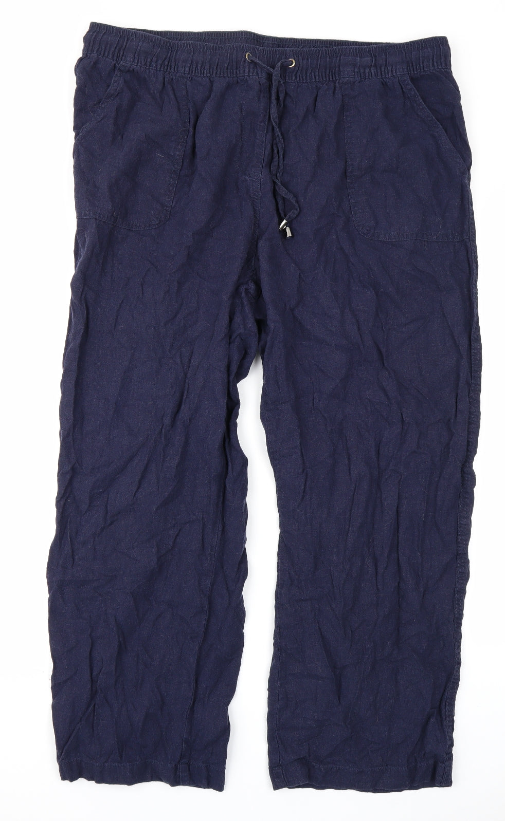 M&Co Womens Blue   Cargo Trousers Size 20 L24 in