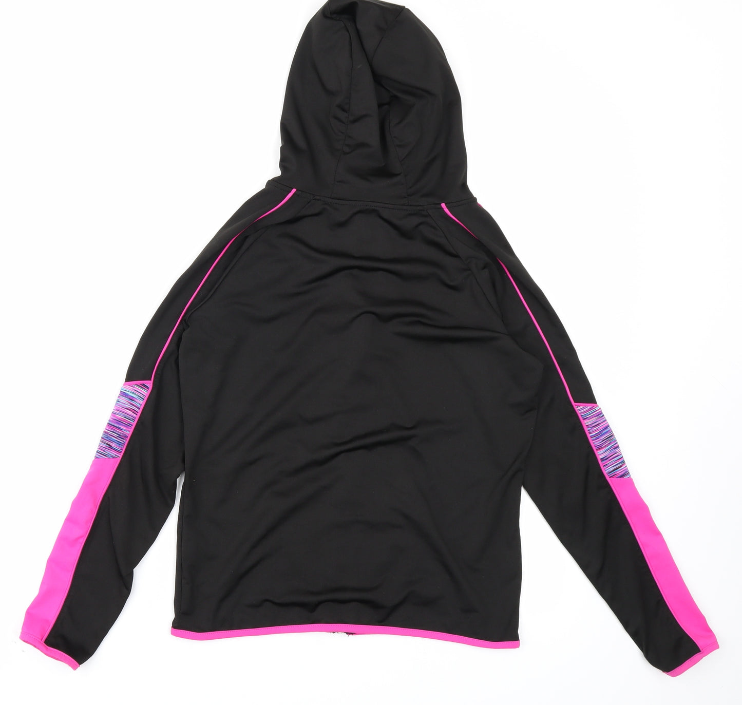 Active Girls Black Colourblock  Full Zip Hoodie Size 10-11 Years