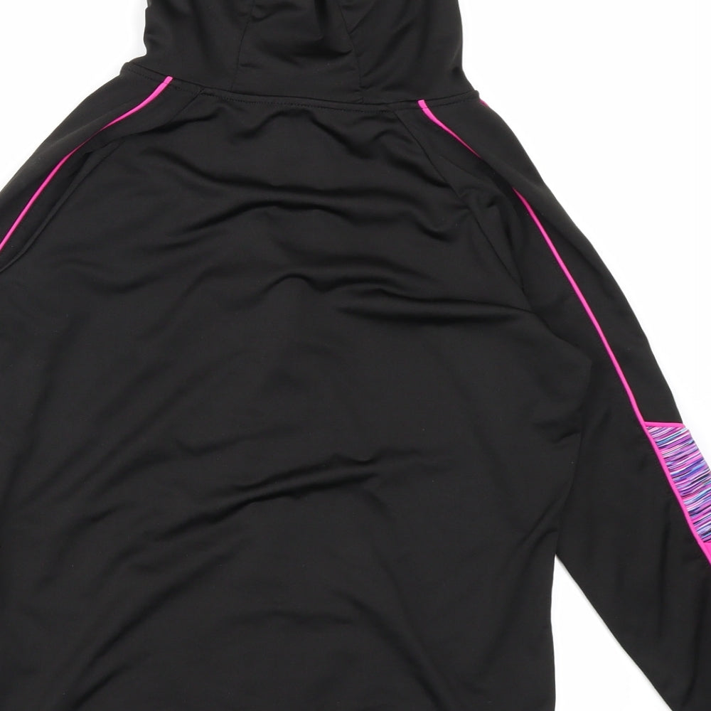 Active Girls Black Colourblock  Full Zip Hoodie Size 10-11 Years