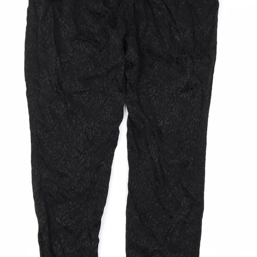 George Womens Black Animal Print  Trousers  Size 14 L26 in