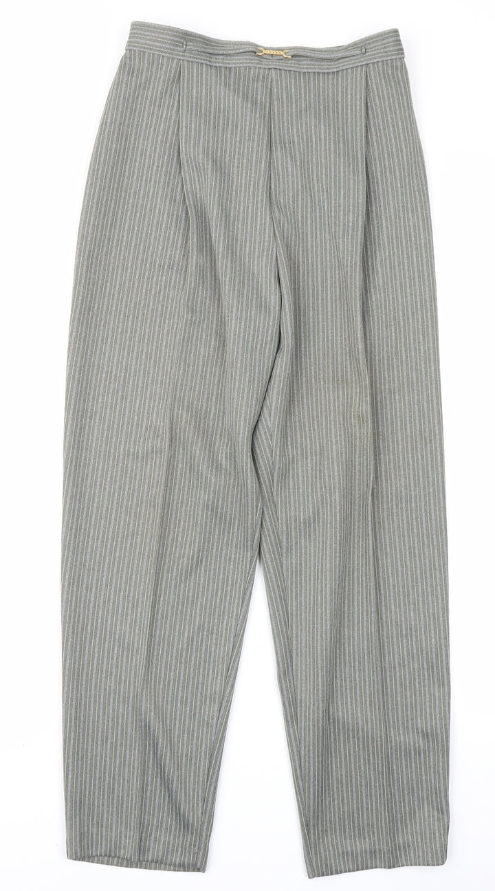 Berkertex Womens Green Striped Trousers Size 14 L26 in