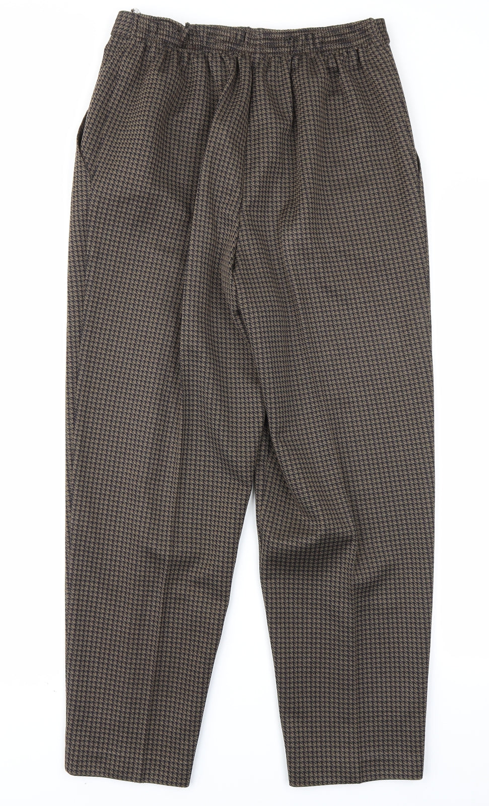 St Michaels Womens Brown Herringbone  Trousers  Size 14 L25 in