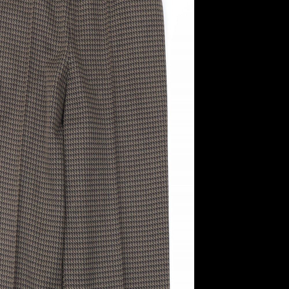 St Michaels Womens Brown Herringbone  Trousers  Size 14 L25 in