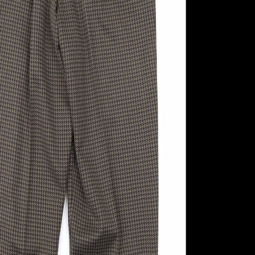 St Michaels Womens Brown Herringbone  Trousers  Size 14 L25 in