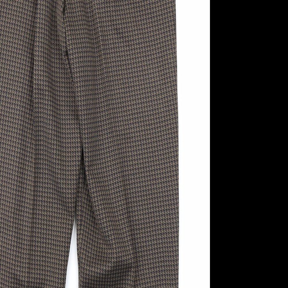 St Michaels Womens Brown Herringbone  Trousers  Size 14 L25 in