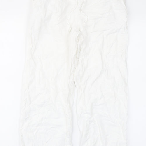 NEXT Womens White   Cargo Trousers Size 10 L24 in