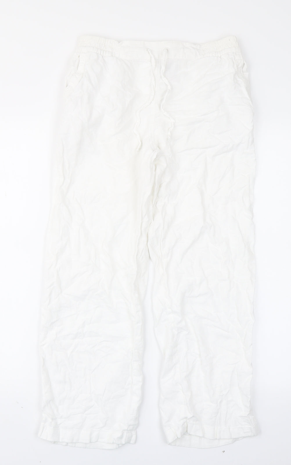 NEXT Womens White   Cargo Trousers Size 10 L24 in
