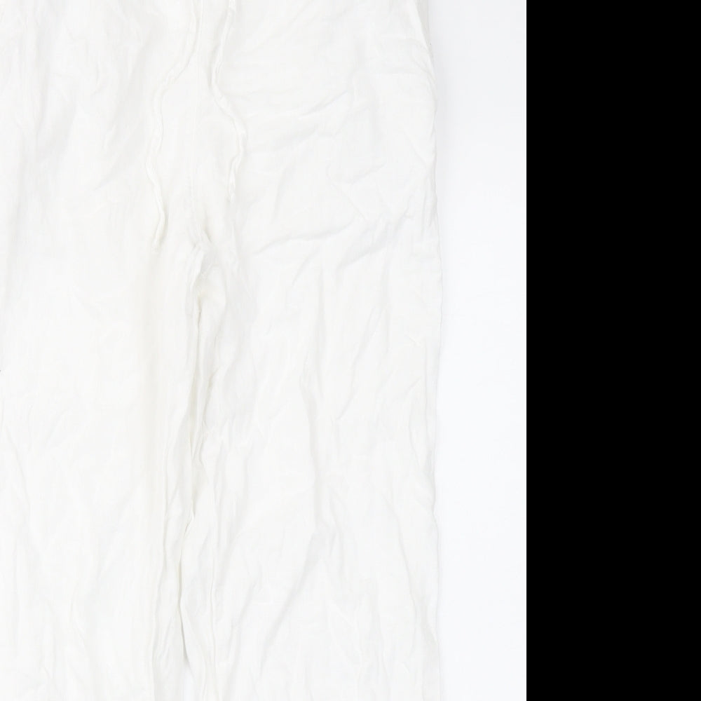 NEXT Womens White   Cargo Trousers Size 10 L24 in