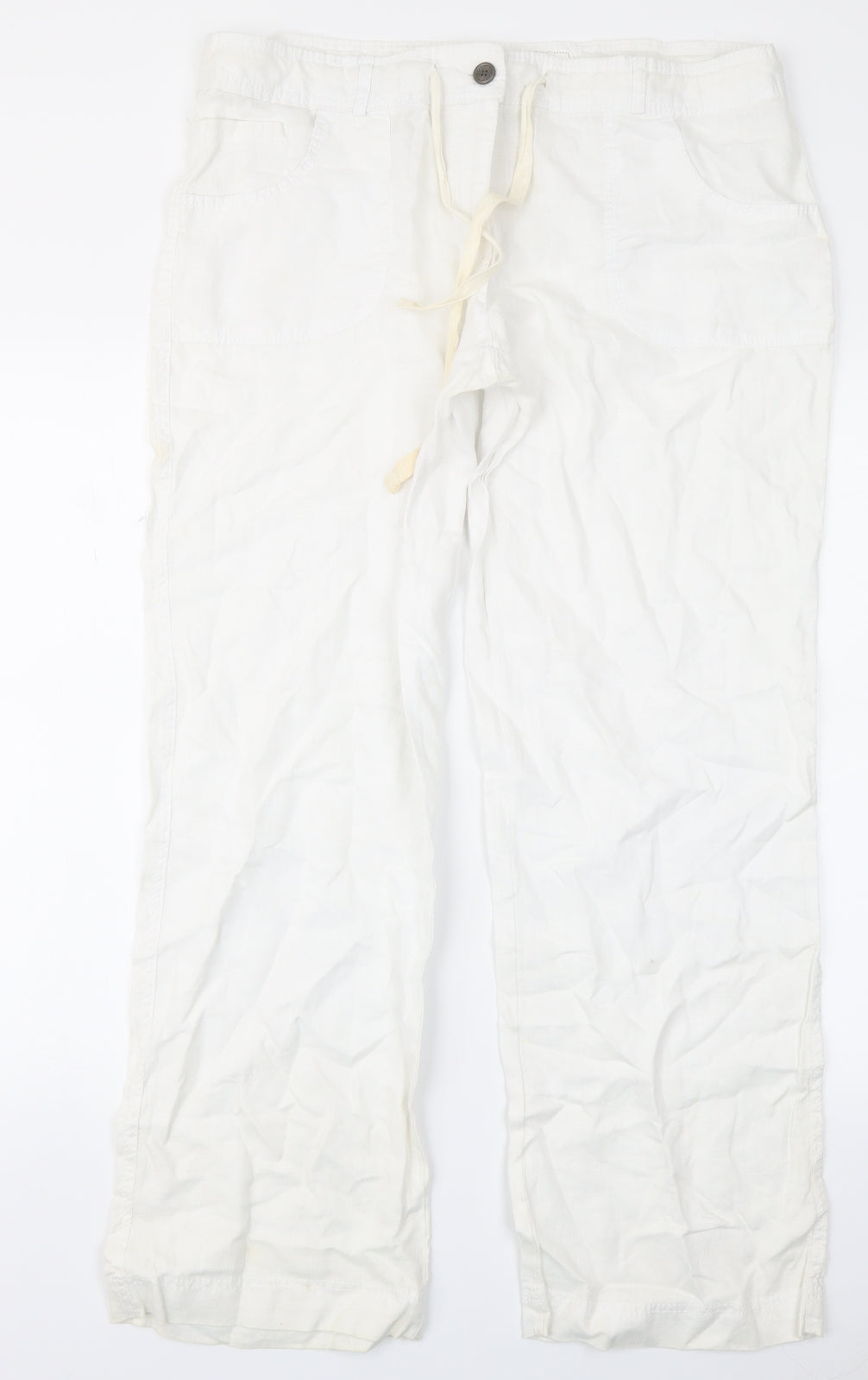 Denim Co Womens White   Cargo Trousers Size 16 L30 in