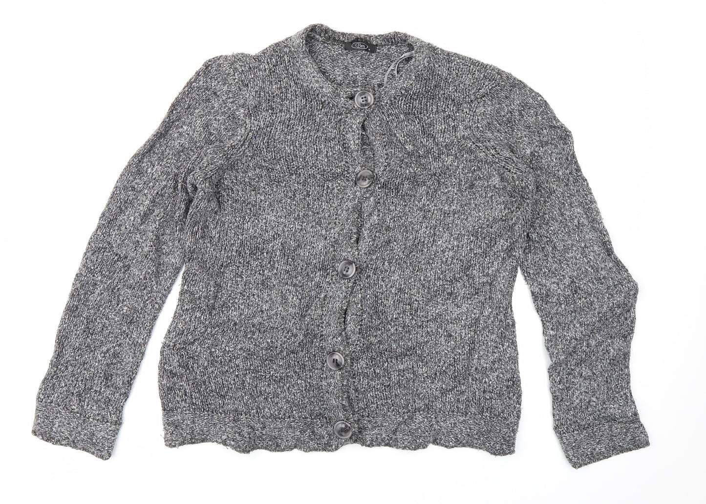 BM Womens Grey   Cardigan Jumper Size M