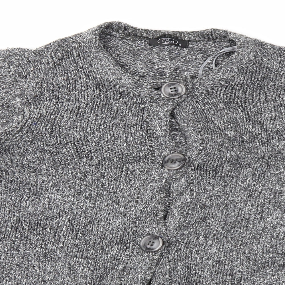 BM Womens Grey   Cardigan Jumper Size M