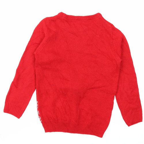 Pep & Co Boys Red   Pullover Jumper Size 7-8 Years  - Christmas jumper
