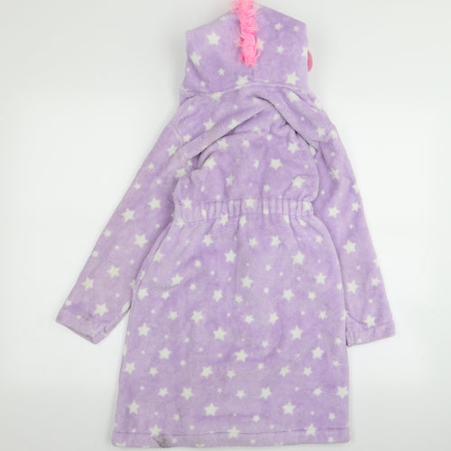 Asda George Girls Purple Solid  Top Robe Size 8-9 Years  - star detail