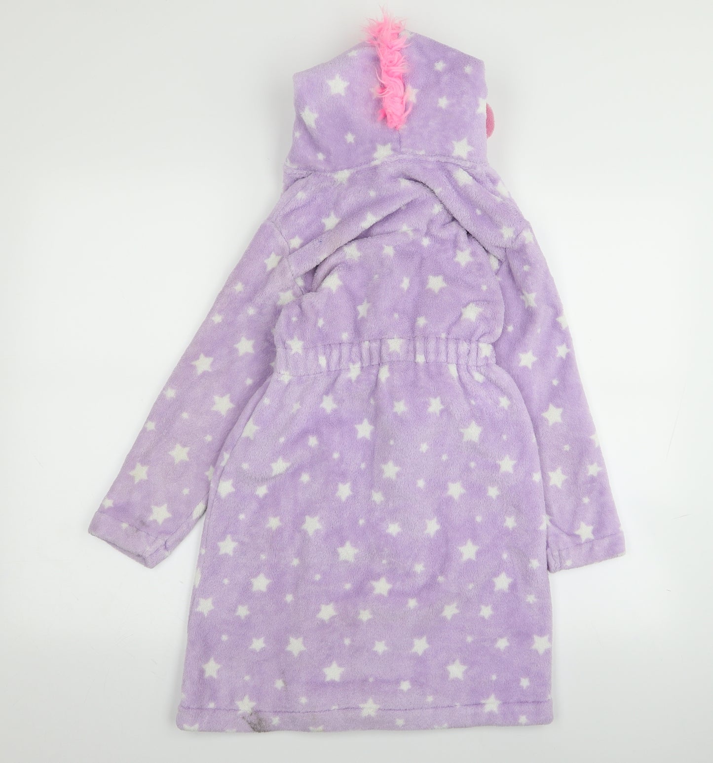 Asda George Girls Purple Solid  Top Robe Size 8-9 Years  - star detail