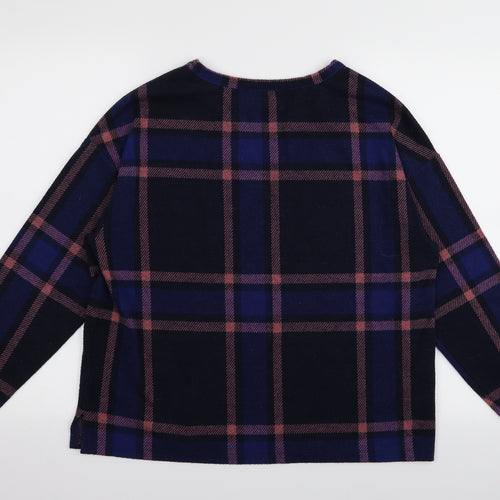 M&S Womens Multicoloured Check  Basic T-Shirt Size 14