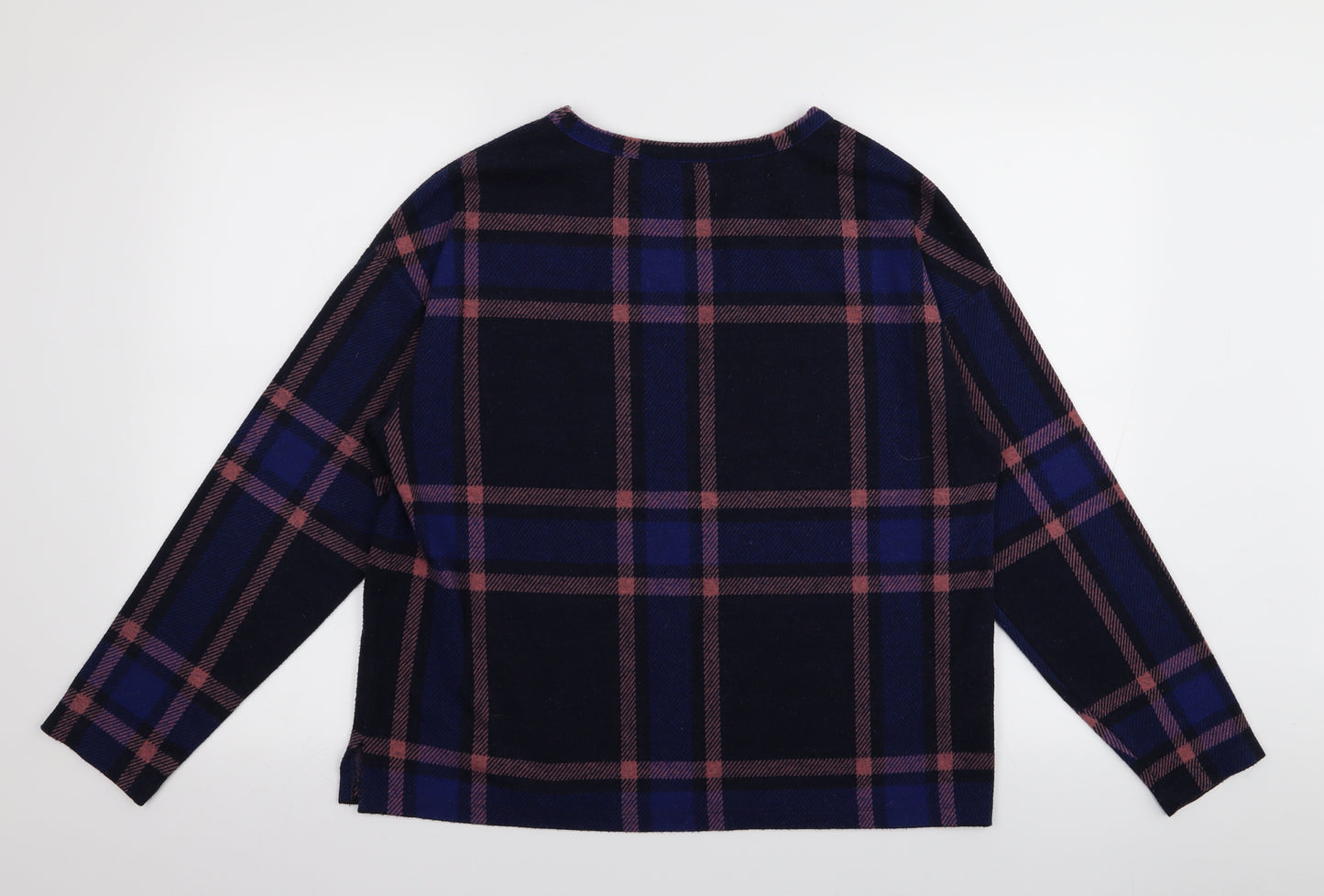 M&S Womens Multicoloured Check  Basic T-Shirt Size 14