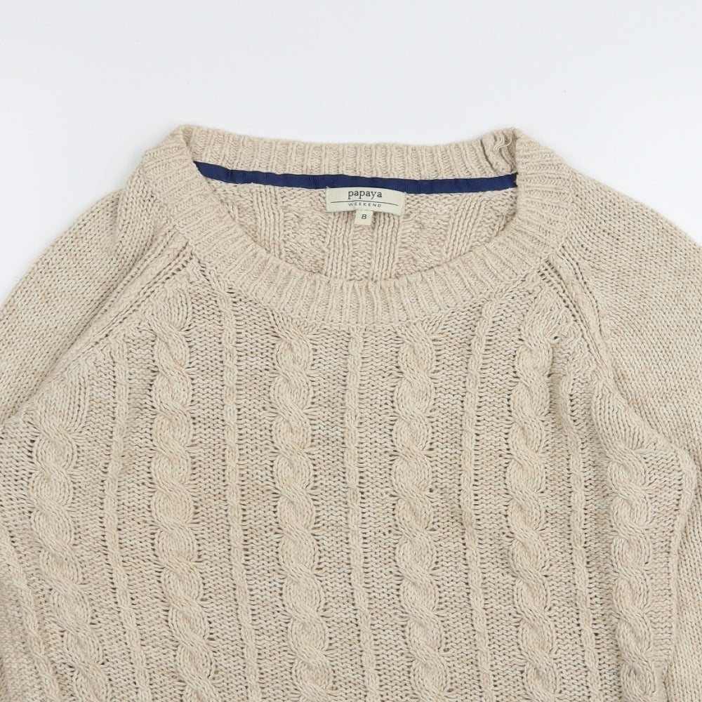Papaya Womens Beige   Pullover Jumper Size 8