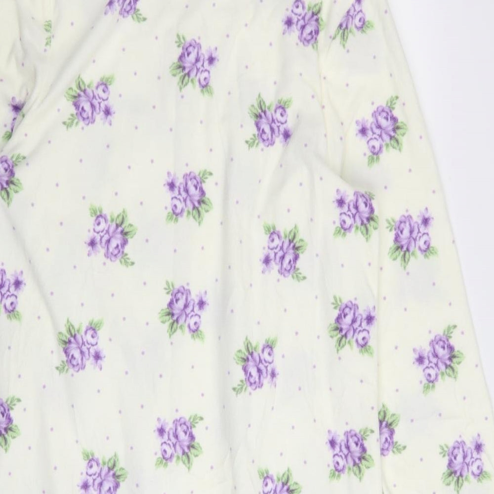 M&S Womens White Floral  Top Dress Size 8