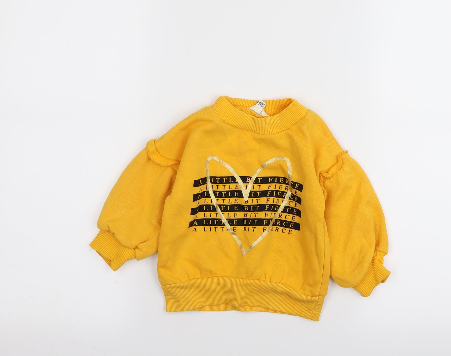 River Island Girls Yellow Geometric  Pullover Jumper Size 6-9 Months