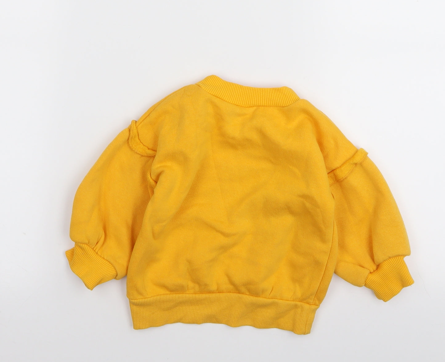 River Island Girls Yellow Geometric  Pullover Jumper Size 6-9 Months