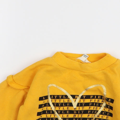 River Island Girls Yellow Geometric  Pullover Jumper Size 6-9 Months