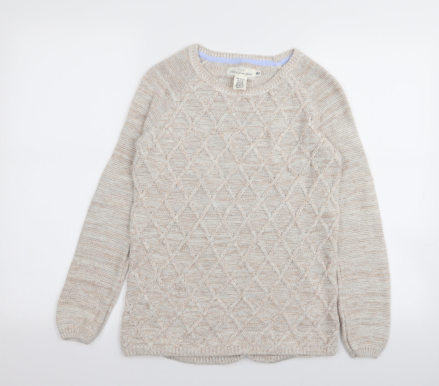 H&M Girls Beige   Pullover Jumper Size 11-12 Years