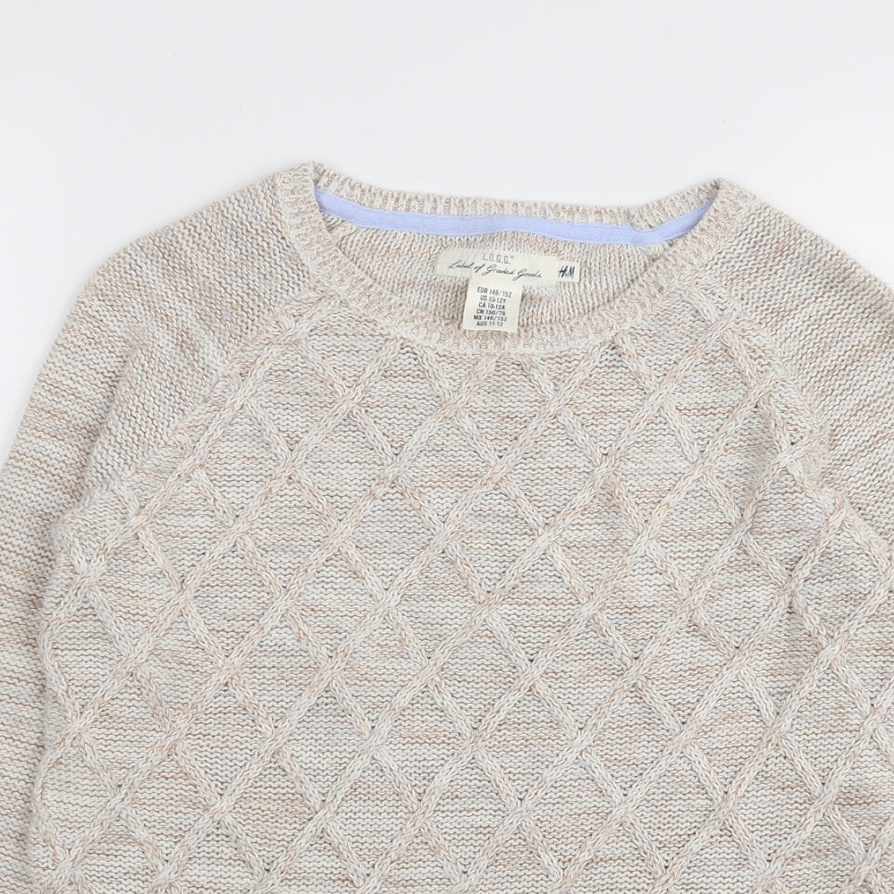 H&M Girls Beige   Pullover Jumper Size 11-12 Years