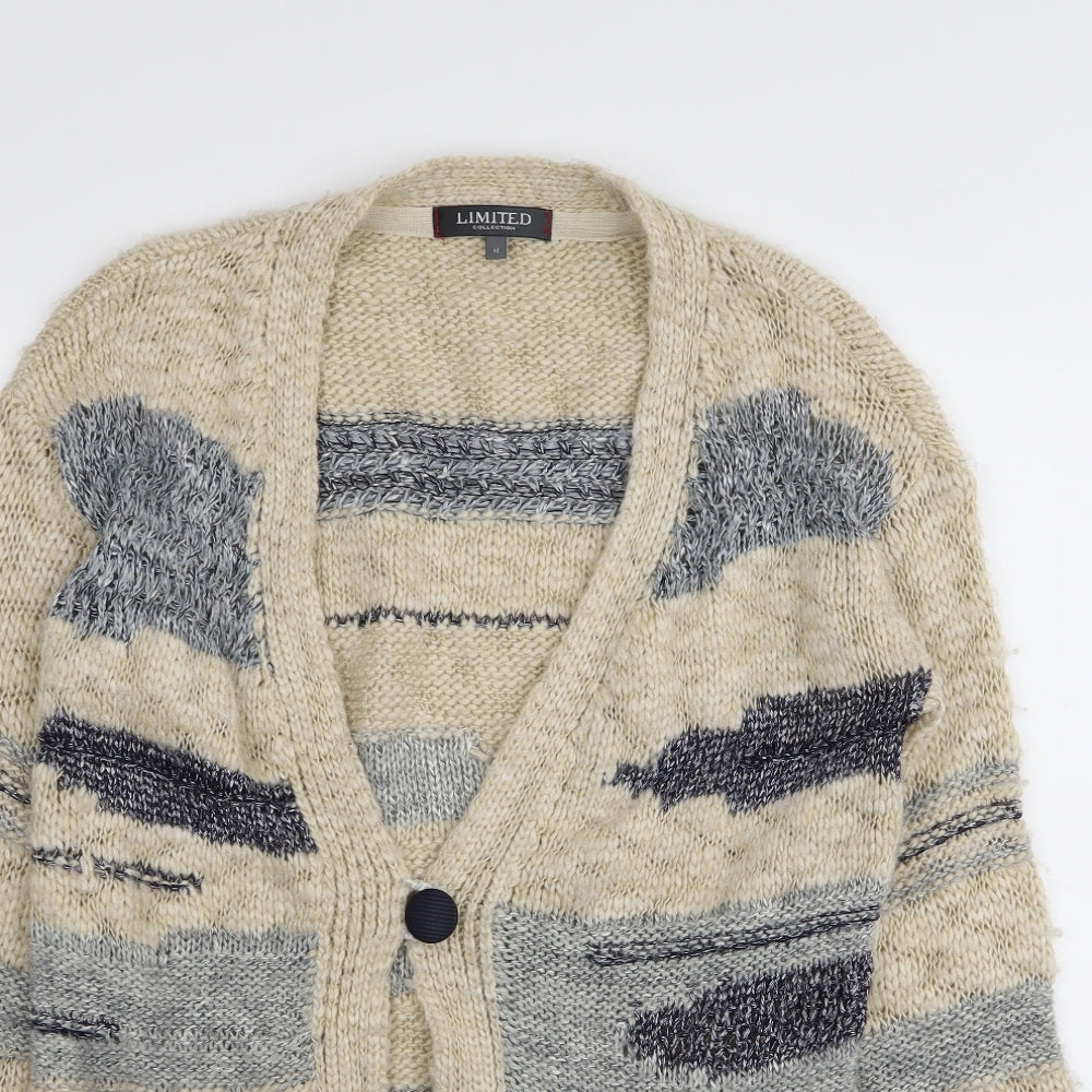 limited Womens Multicoloured Striped  Cardigan Jumper Size 10