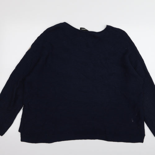 Doris Stretch Womens Blue Striped  Pullover Jumper Size 14