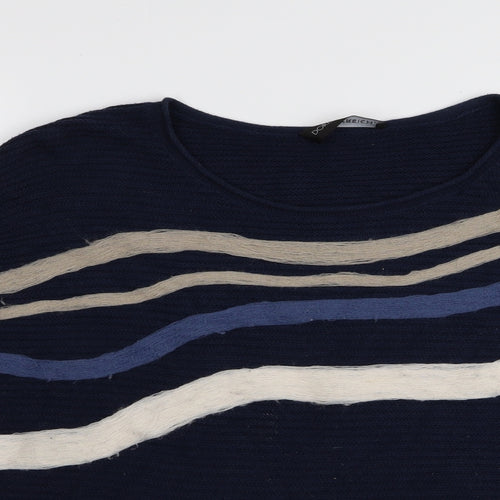 Doris Stretch Womens Blue Striped  Pullover Jumper Size 14